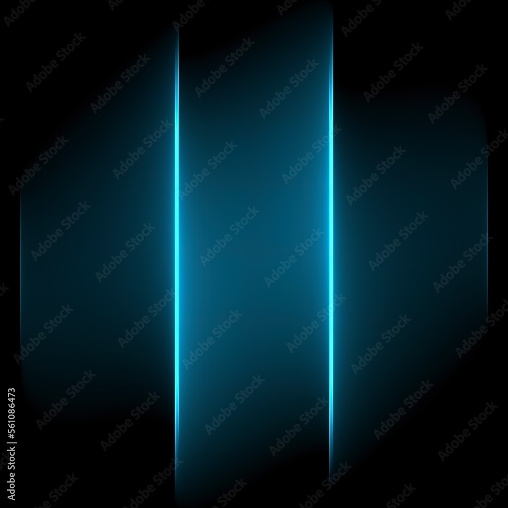 Futuristic smoke. Neon blue color light geometric lines on a black background. Neon mystical light mockup for logo concept Futuristic smoke. Neon blue color light geometric lines on a black background. Neon mystical light mockup for logo concept