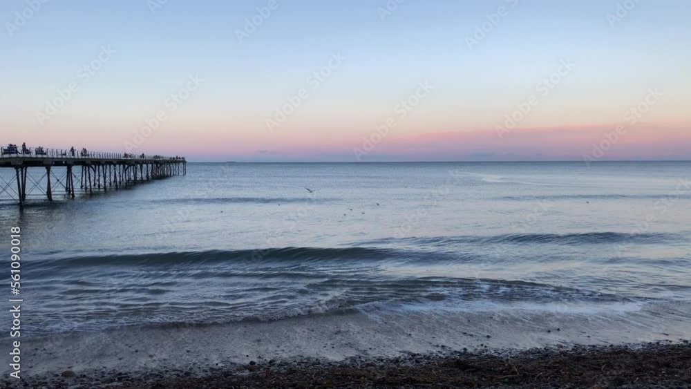 Saltburn by the Sea pier at sunset Saltburn by the Sea pier at sunset