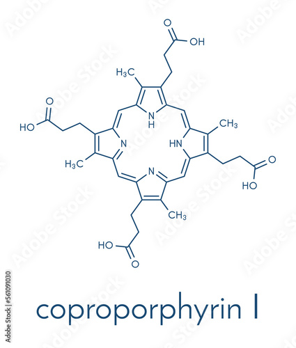 Coproporphyrin I metabolite molecule. Skeletal formula.