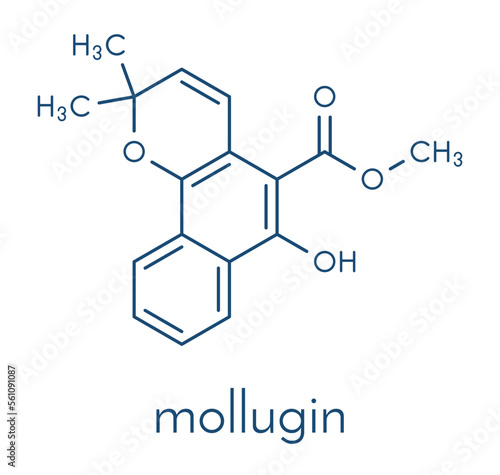 Mollugin molecule. Found in Rubia cordifolia (Indian madder). Skeletal formula. photo