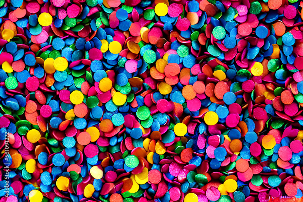 Falling colorful confetti IA