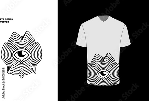 T-shirt deisgn, Eyes Psychedelic, Vector Lines