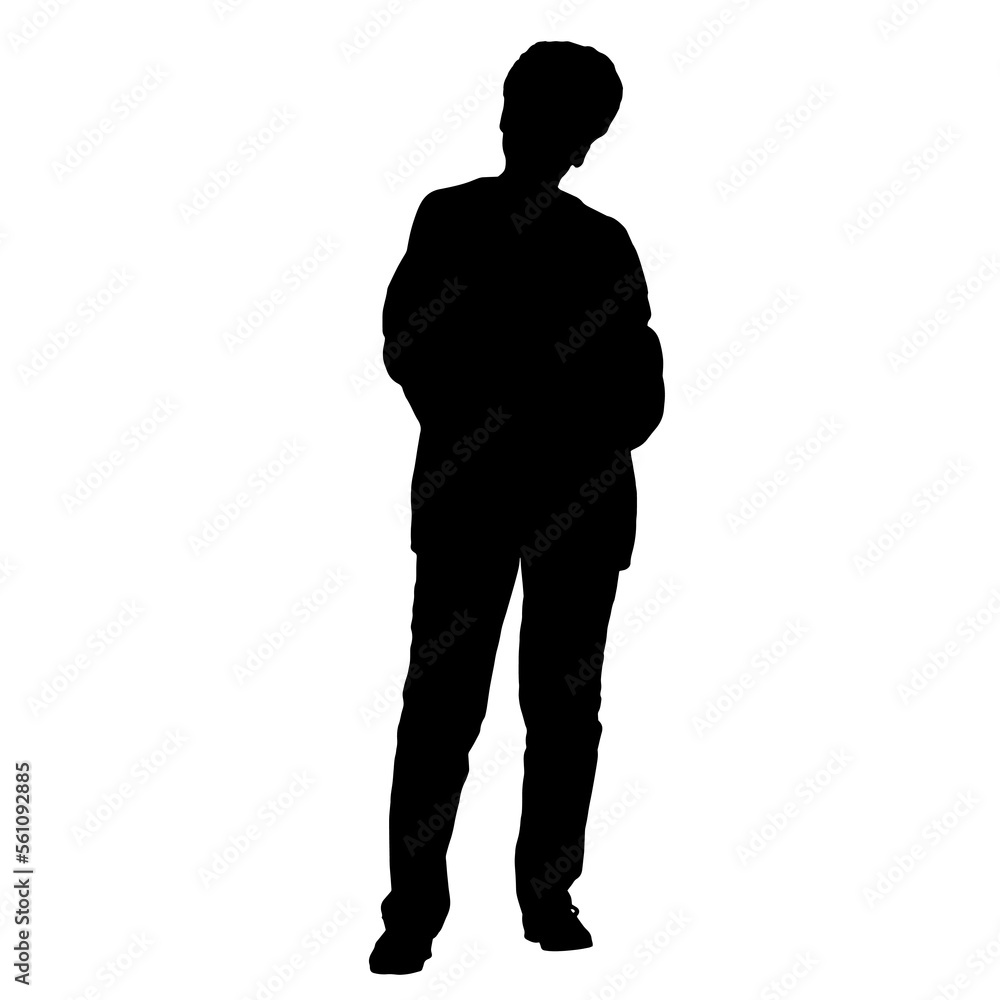Vector silhouettes of women. Woman portrait shape. Black color on isolated white background. Graphic illustration. EPS10.