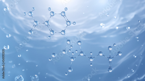 nicotinamide mononucleotide molecular structure, 3d model molecule, NMN, beta-NMN, structural chemical formula view from a microscope photo