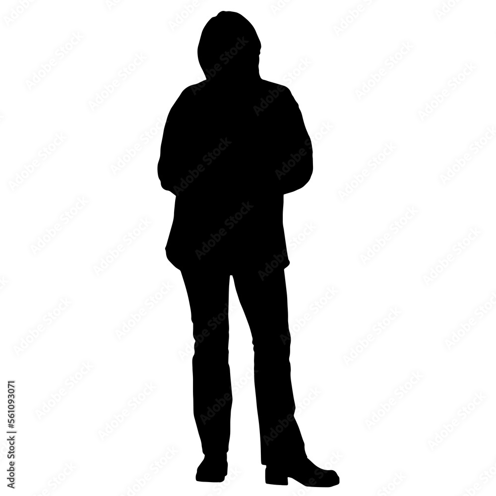 Vector silhouettes of women. Woman portrait shape. Black color on isolated white background. Graphic illustration. EPS10.