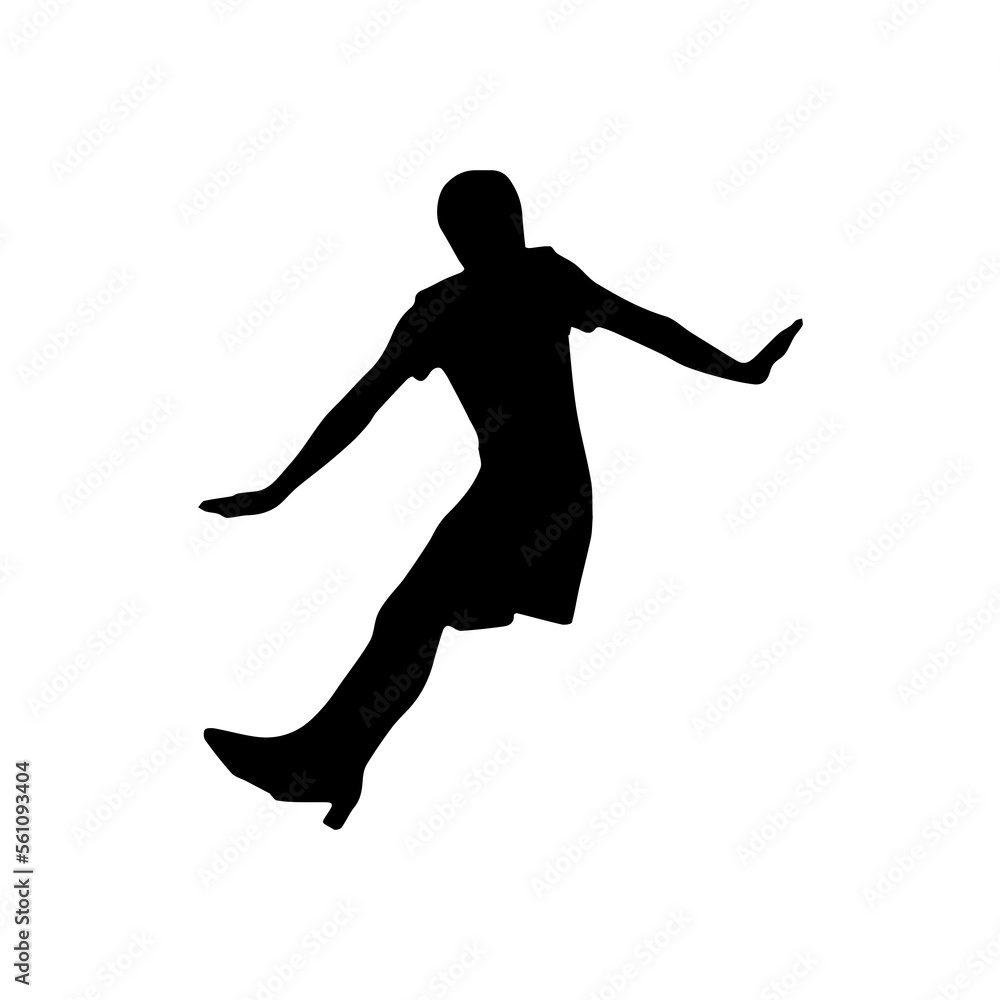 Vector silhouettes of women. Woman portrait shape. Black color on isolated white background. Graphic illustration. EPS10.