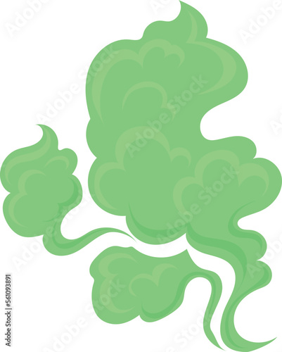 Toxic cloud. Cartoon green fart. Bad scent