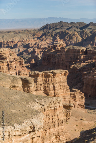 Charynsky canyon rocky landscape. Kazakhstan