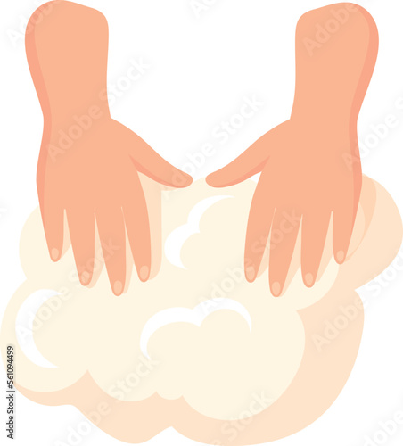 Hand kneading dough. Baking pastry preparation icon