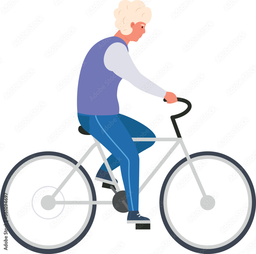 Senior ride bicycle. Happy old woman training Senior ride bicycle. Happy old woman training