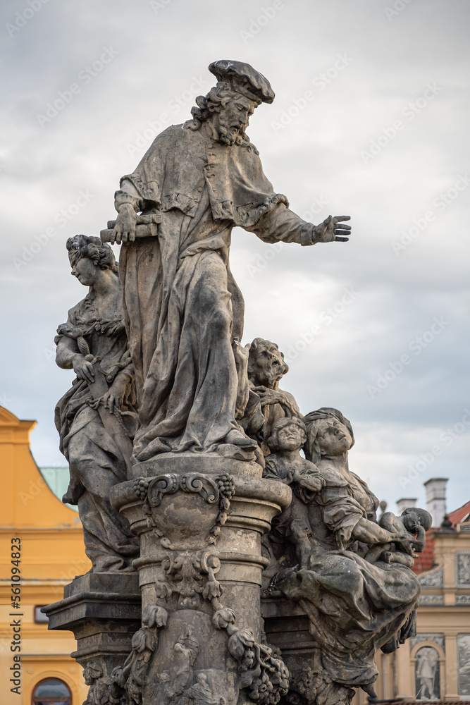 Statue of St Ivo of Kermartin at Charles Bridge - Prague, Czech Republic
