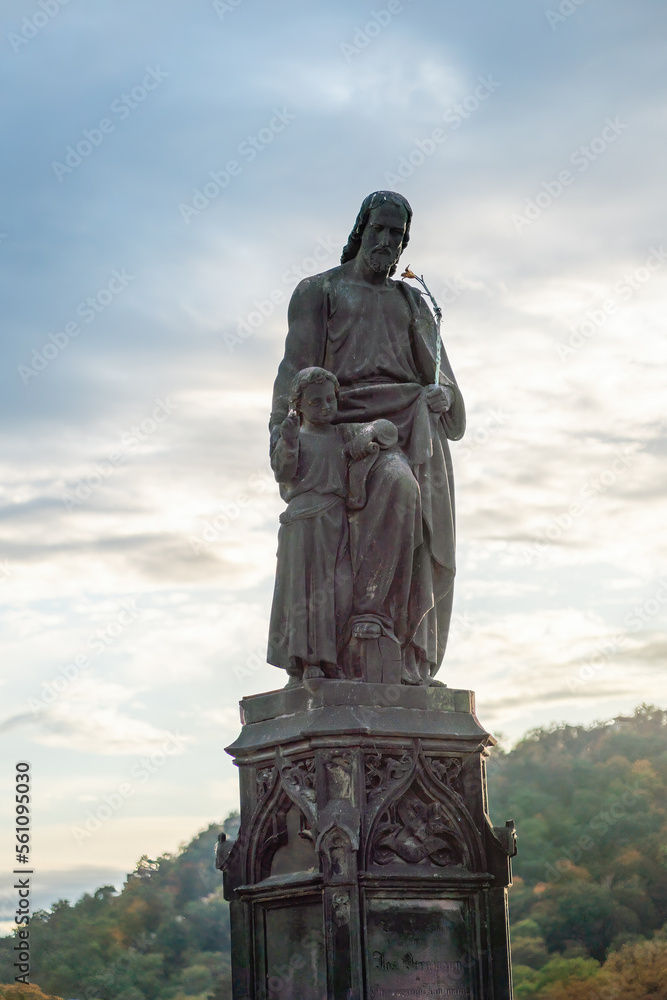 Statue of Saint Joseph at Charles Bridge - Prague, Czech Republic