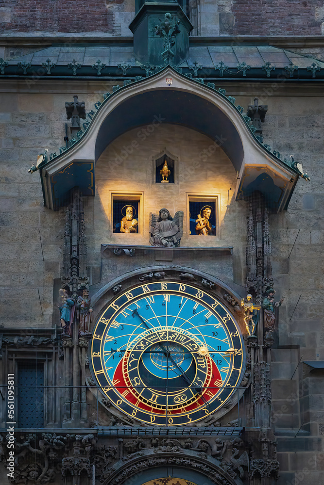 St Jude Thaddaeus and St Philip Animated apostles figurines of Astronomical Clock at Old Town Hall - Prague, Czech Republic