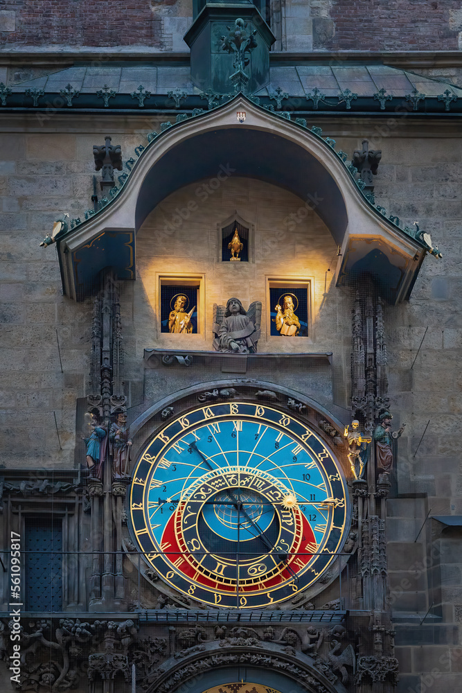 St Thomas and St Paul Animated apostles figurines of Astronomical Clock at Old Town Hall - Prague, Czech Republic