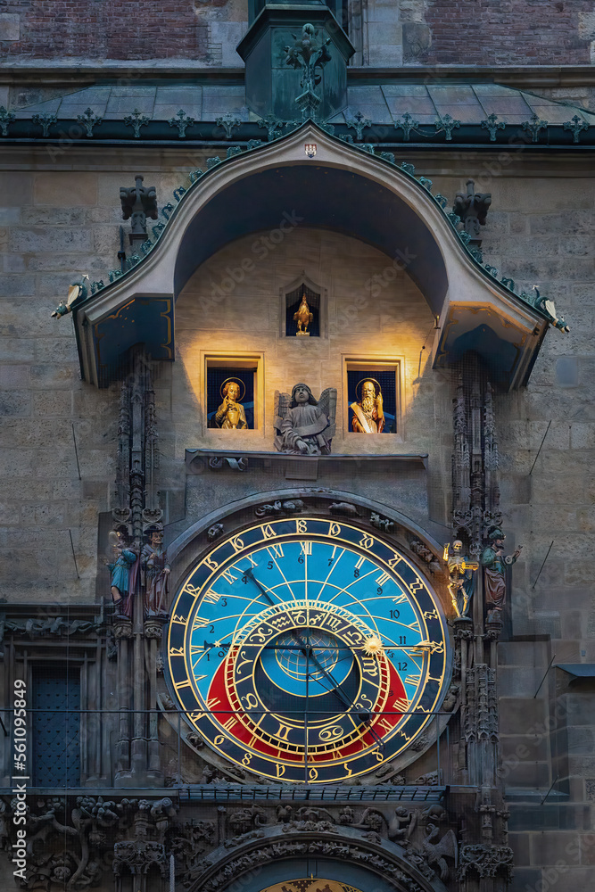 St John and St Simon Animated apostles figurines of Astronomical Clock at Old Town Hall - Prague, Czech Republic