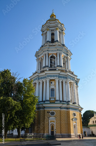 The Great bell tower of Holy Assumption Pechersk Lavra cathedral ancient cave monastery of Kyiv, Ukraine