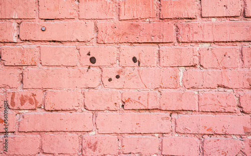 The pink vintage brick wall texture