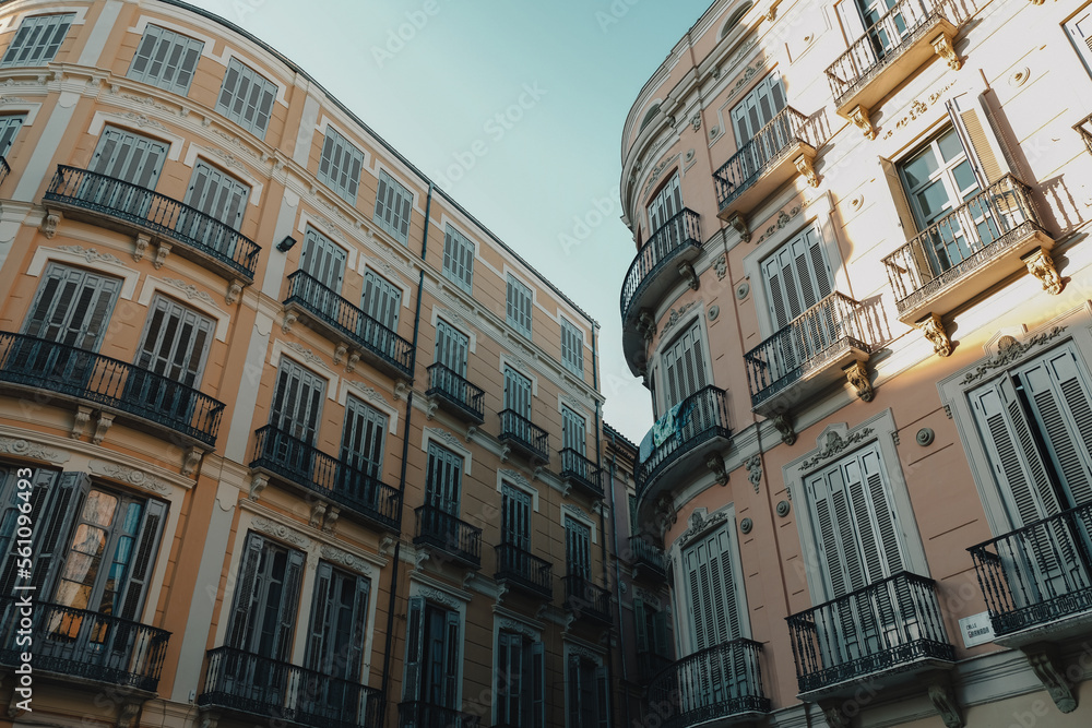 Spanish architecture, buildings in Malaga, Andalusia, Spain