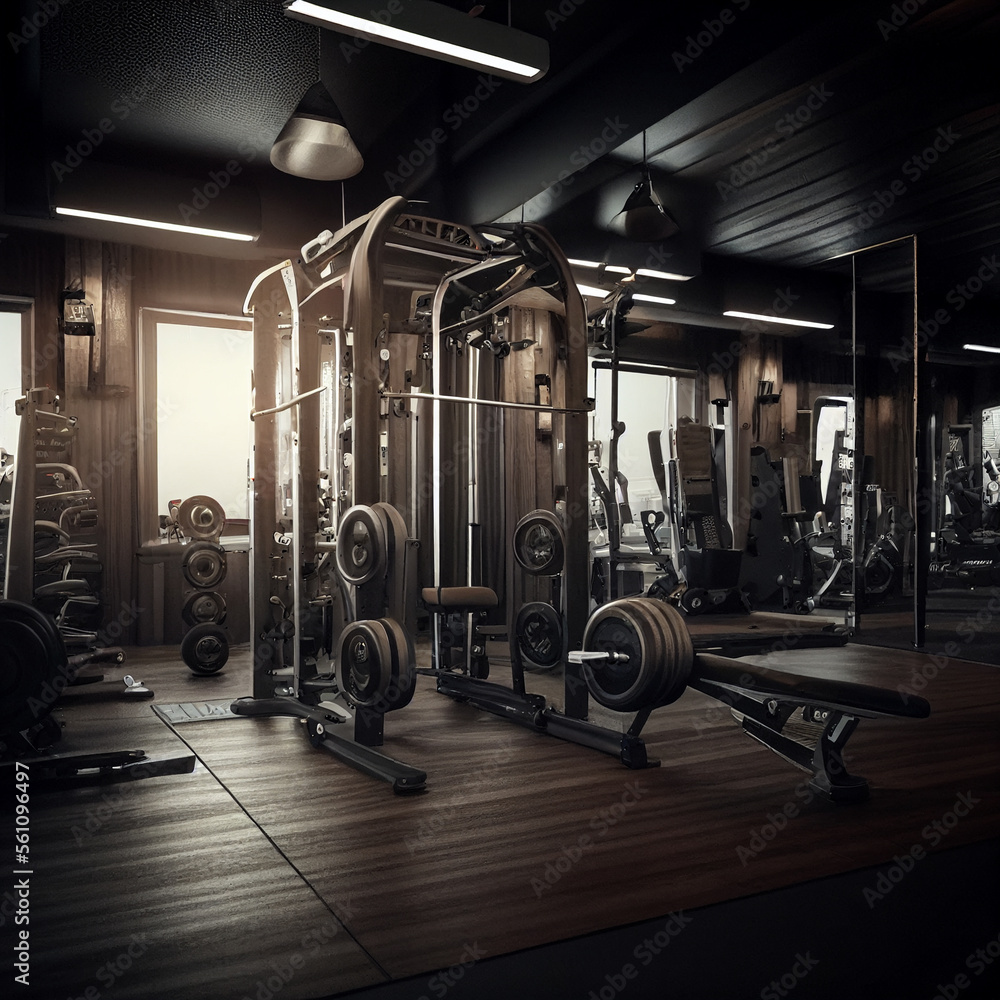 Detailed Fitness Equipment for Working Out In a Vibrant Environment And Background