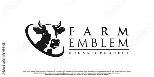 Farm emblem logo design with unique concept Premium Vector part 2