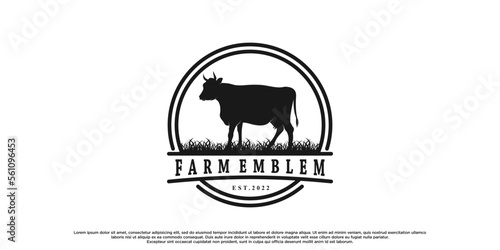 Farm emblem logo design with unique concept Premium Vector part 2