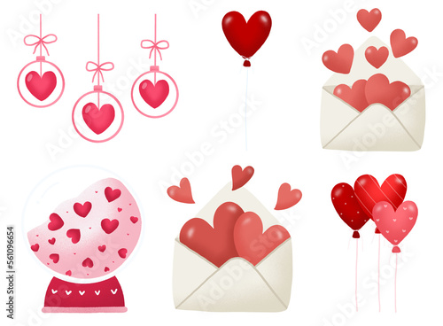 Fototapeta Naklejka Na Ścianę i Meble -  valentine hearts icons 