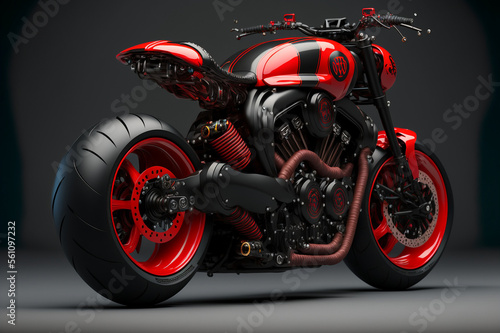 Ultimate custom Cafe Fighter  Cafe Racer Motorcycle. Created by Generative AI. Wallpaper 