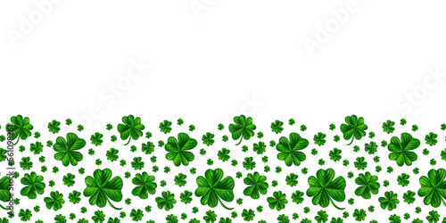 Watercolor hand drawn four leaf clover for St. Patrick's Day for good luck. Element isolated on white background