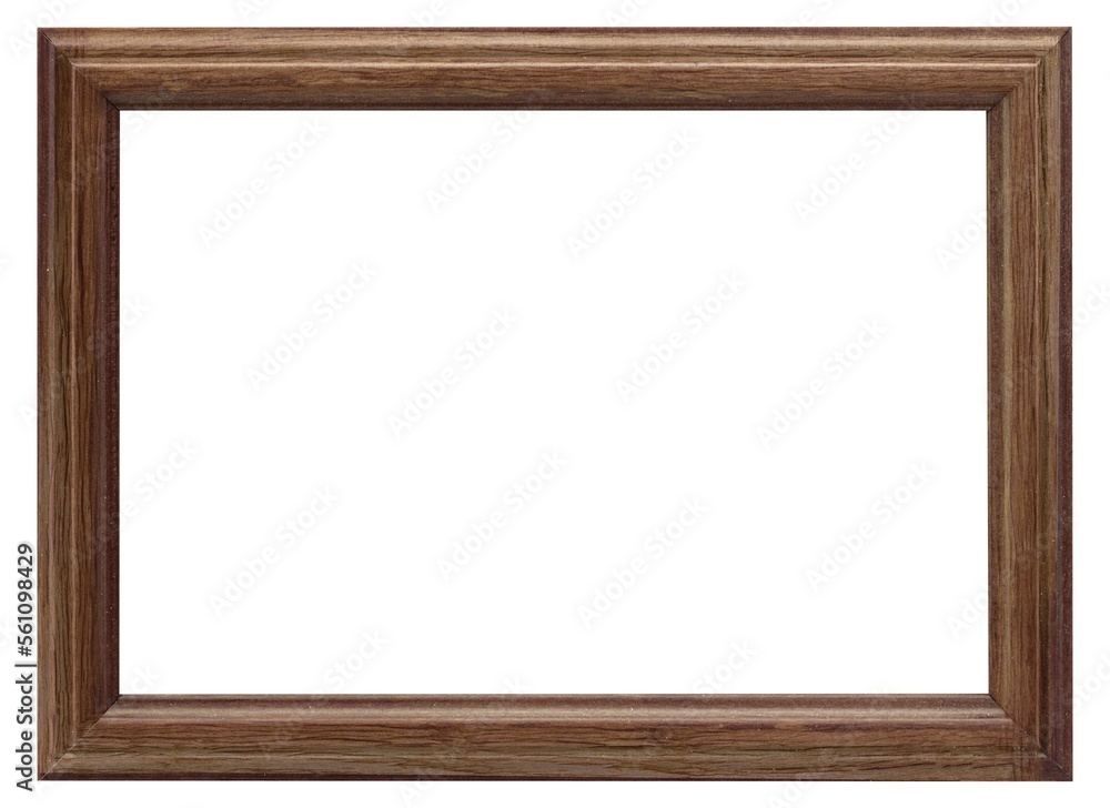 Empty wooden photo frame isolated on white background Empty wooden photo frame isolated on white background