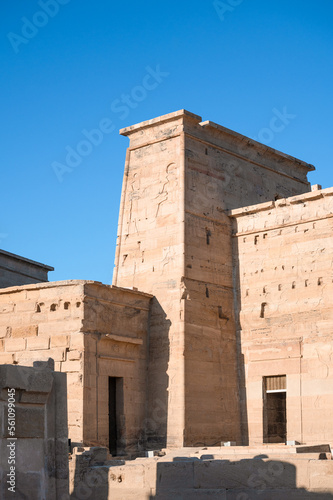 Building of Temple of Philae in Aswan, Egypt