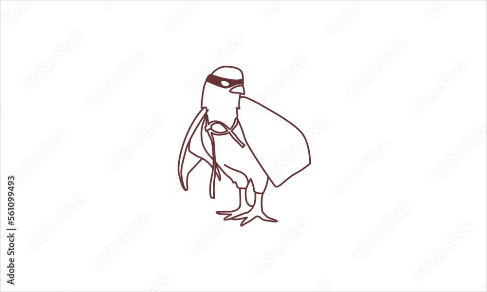 line vector character of chicken as hero line vector character of chicken as hero