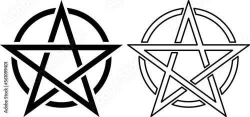 Pentacle icons. Magic, esoteric or magic symbols. PNG image photo