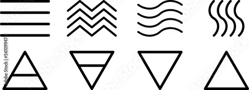 Set of four elements icons. Wind, fire, water, earth symbol. Pictograph symbols. PNG image
