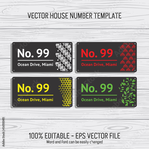 Laser cutting template files for house numbers, housing numbers, room numbers, villas, pavilions, apartments, and street names
