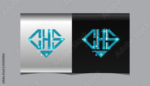 CHS Logo letter monogram with diamond shape design template.
 photo