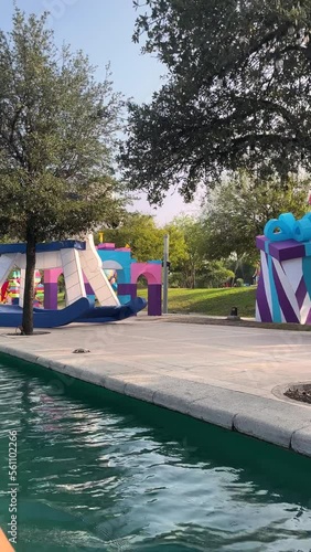santa lucia ride in monterrey mexico, river boat ride on the river watching the attractions christmas gifts, mexican pinata