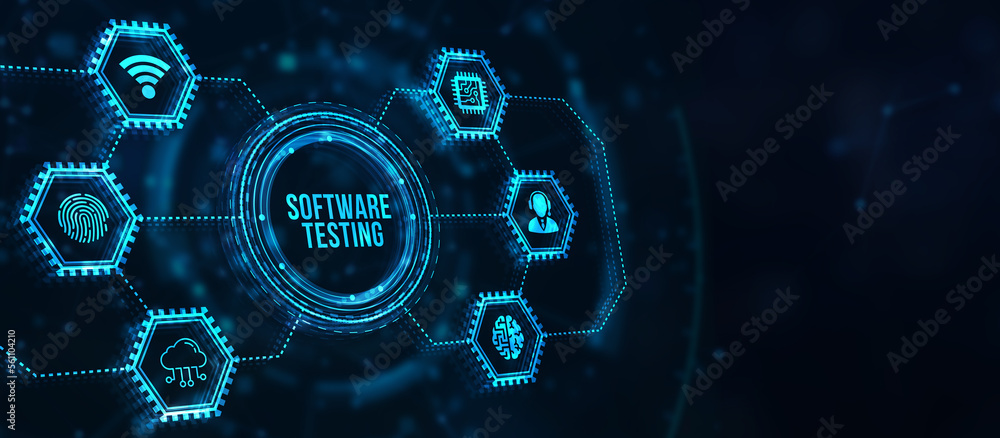 Internet, business, Technology and network concept. Inscription SOFTWARE TESTING on the virtual display. 3d illustration. Internet, business, Technology and network concept. Inscription SOFTWARE TESTING on the virtual display. 3d illustration.