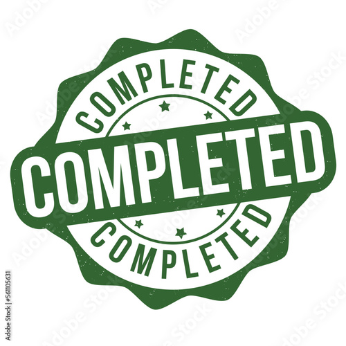 Completed label or stamp
