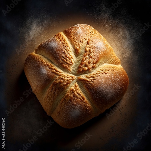 Top View Of Fresh Artesian Bread 