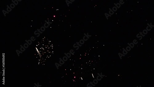 Holiday welcome fireworks - colorful rockets