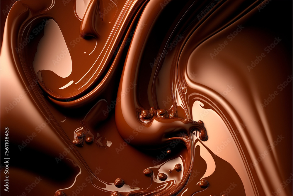 melted chocolate background, wavy chocolate texture melted chocolate background, wavy chocolate texture