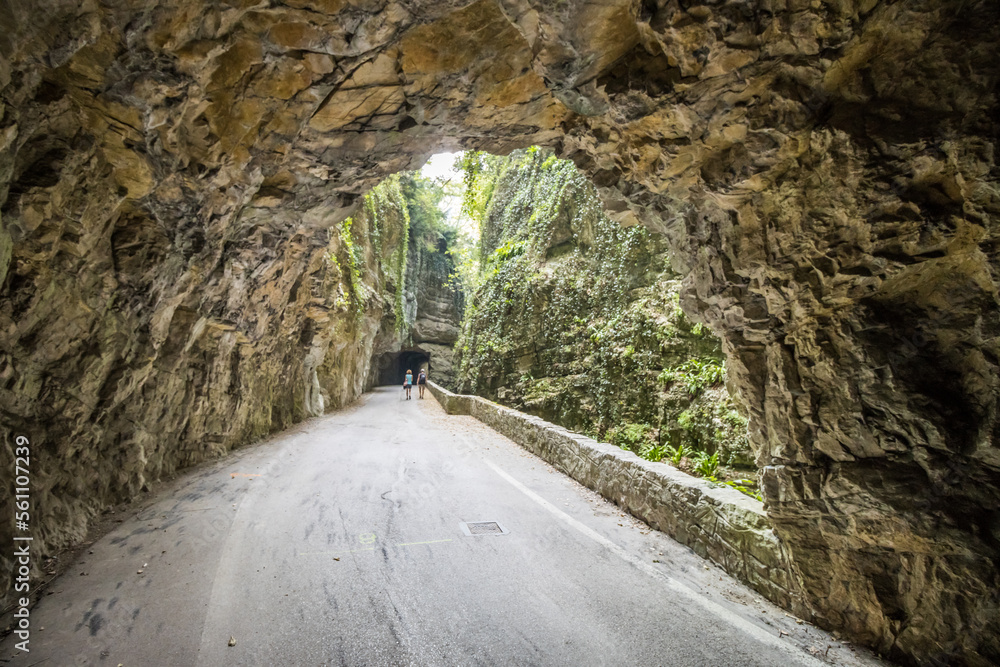 Scenic road Strada della Forra through the gorge on Lake Garda