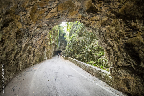 Scenic road Strada della Forra through the gorge on Lake Garda