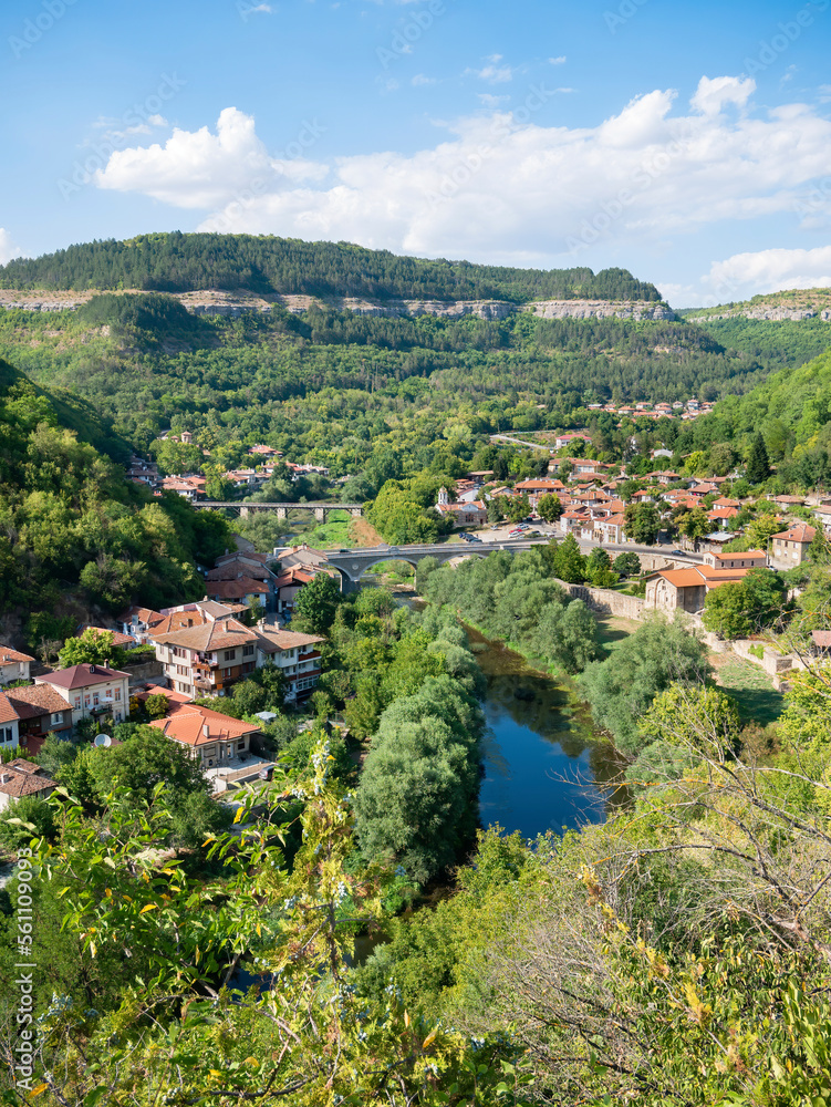 View from above with the medieval buildings and houses in Veliko Tarnovo, the historical and cultural capital of Bulgaria View from above with the medieval buildings and houses in Veliko Tarnovo, the historical and cultural capital of Bulgaria