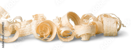 Obraz na płótnie Spiral curled up wood shavings