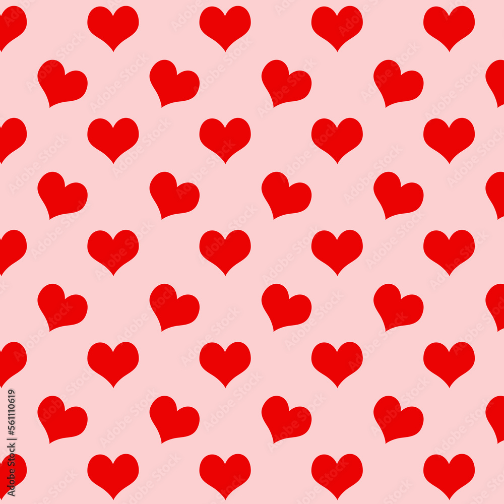 Valentine romanric Seamless Pattern. White Hearts on Pink Background.Hearts red seamless pattern on pink background	