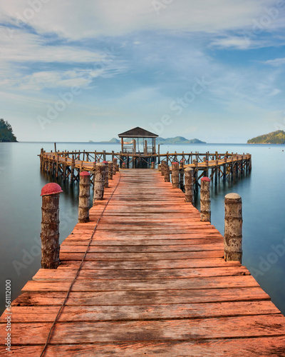 A very beautiful pier on the South Coast  West Sumatra  Indonesia 