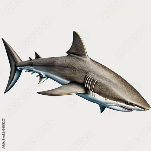Bronze Whaler Shark full body image with white background ultra realistic



 photo