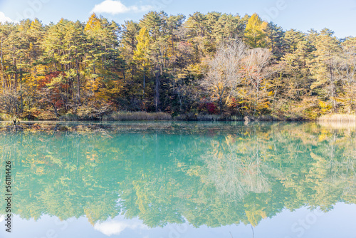 秋の五色沼湖沼群 毘沙門沼 