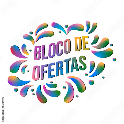 Ilustração de logo bloco de ofertas de carnaval